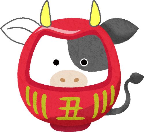 cow daruma (New Year’s illustration) clipart