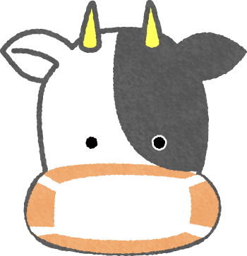 cow wearing surgical mask clipart