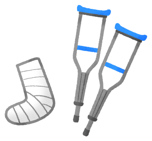 Crutches and cast clipart