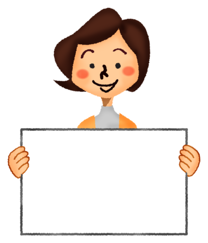 Woman holding signboard clipart
