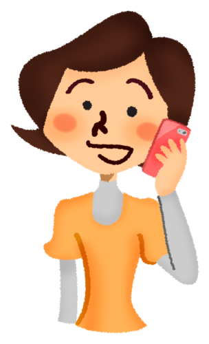 Woman talking on cell phone clipart