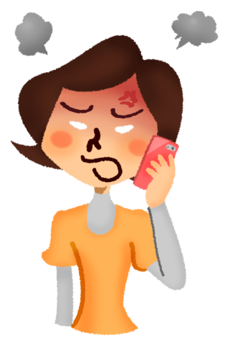 Angry woman talking on cell phone clipart
