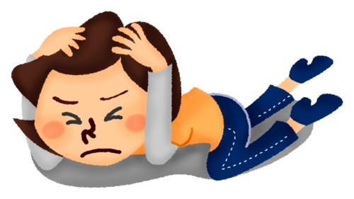 Woman lying face down covering head with hands clipart