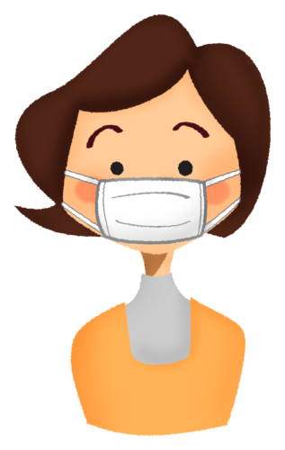 Woman wearing surgical mask clipart