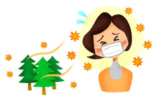 Woman with hay fever clipart