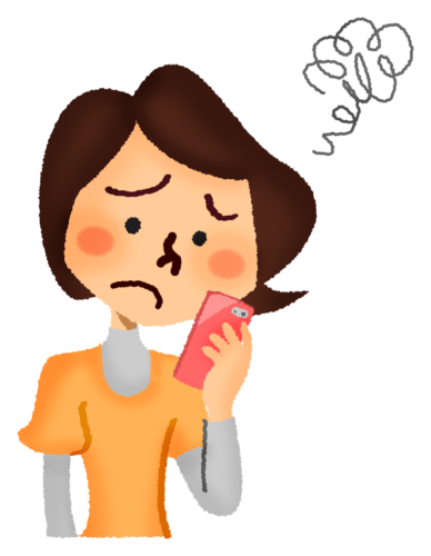 Annoyed woman looking at cell phone clipart