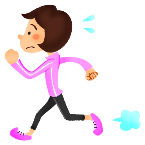 Woman doing running exercise clipart
