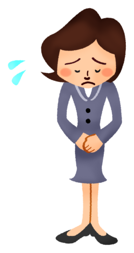 Businesswoman apologizing clipart