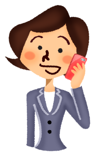 Businesswoman talking on cell phone clipart