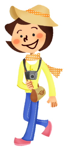 Woman traveling by herself clipart