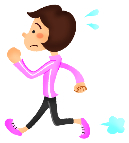 Woman doing walking exercise clipart