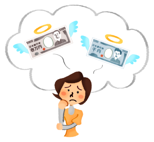 Woman with financial stress clipart