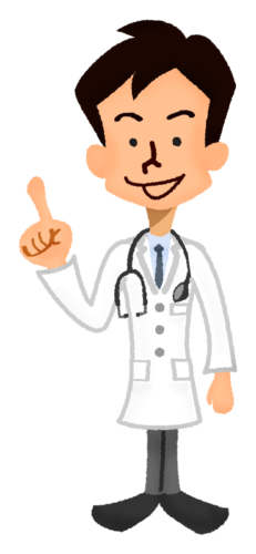 Doctor pointing upward clipart