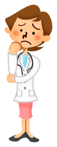 Worried female doctor clipart