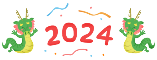 Dragons and Year 2024 clipart