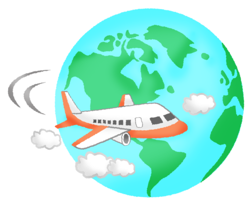 Airplane and earth clipart