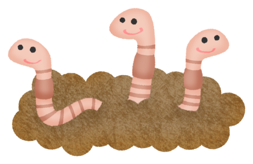 Earthworms in soil clipart