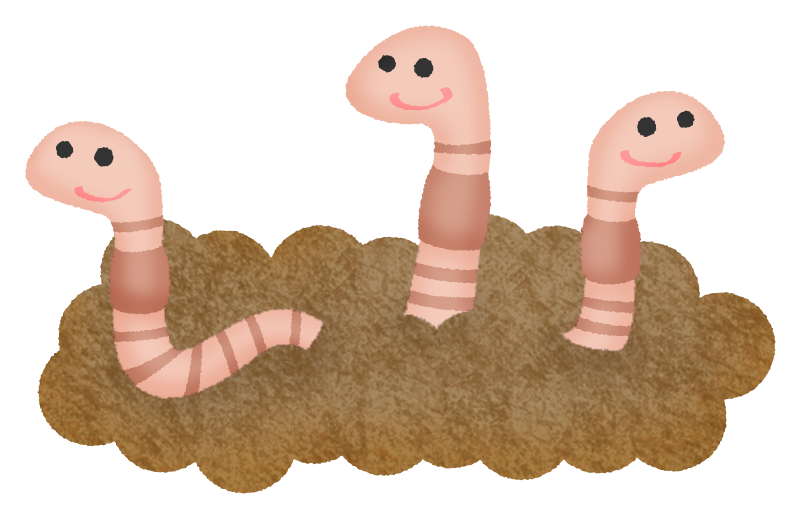 Free Clipart of Earthworms in soil