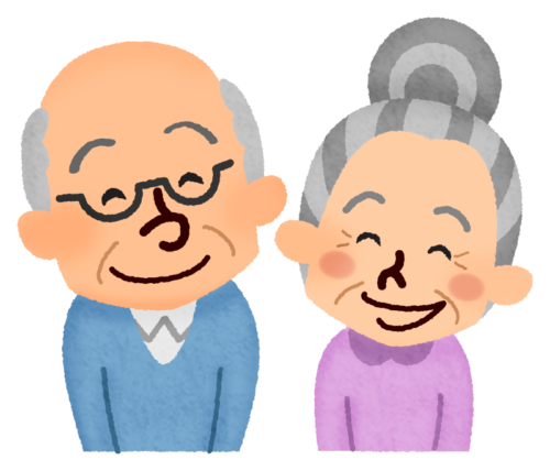 Smiling elderly couple clipart