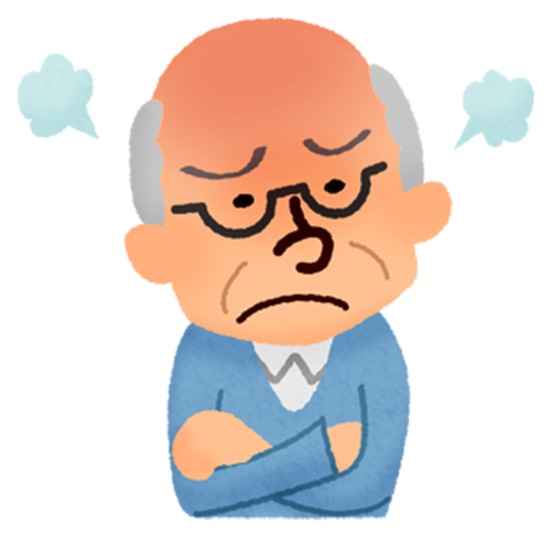 Angry elderly man clipart