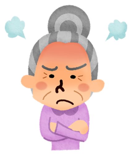 Angry elderly woman clipart