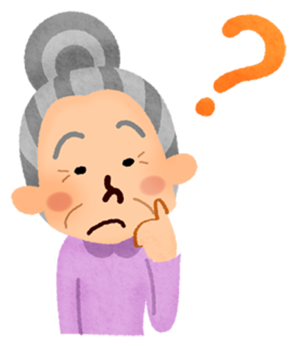 Elderly woman wondering / dementia clipart