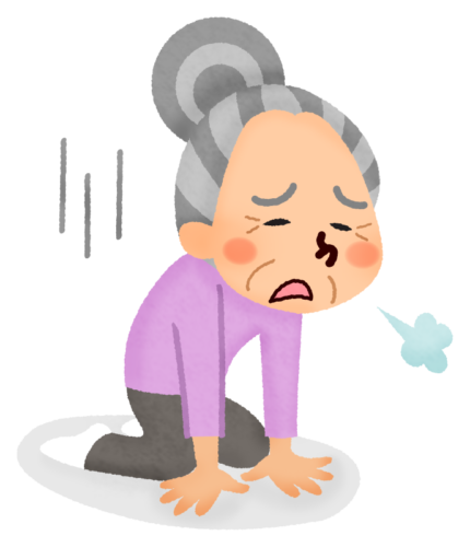 Tired elderly woman clipart