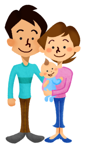 Family (couple and baby) clipart