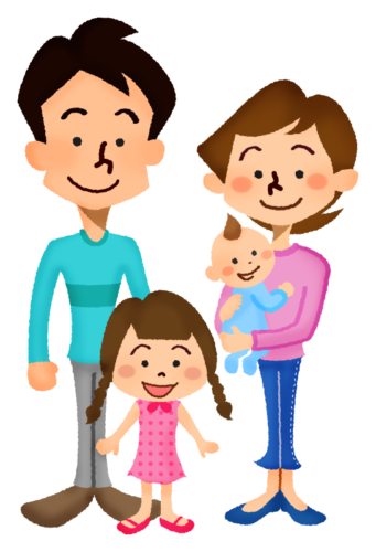 Family (couple with girl and baby) clipart