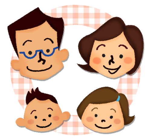 Family with happy faces clipart