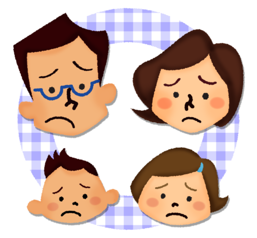 Family with unhappy faces clipart
