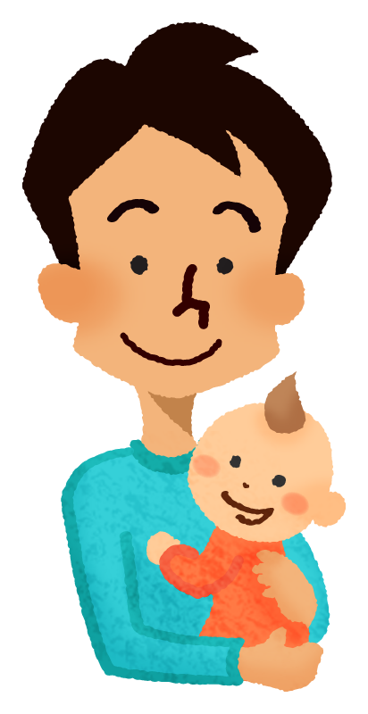 Free Clipart of Father holding her baby