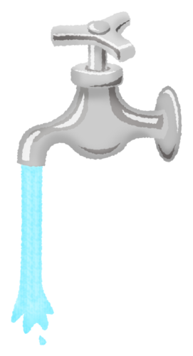 Faucet with running water clipart