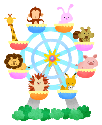 Ferris wheel (animals) clipart