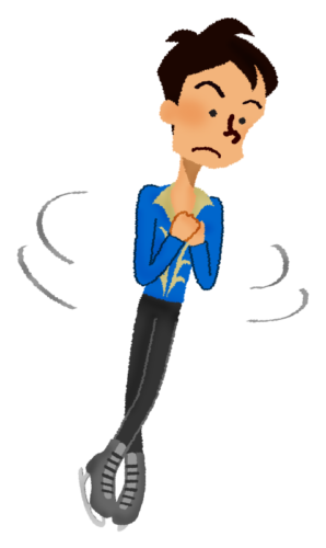 Male figure skater doing a spin jump clipart