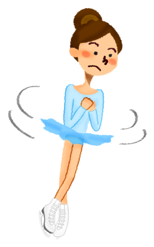 Female figure skater doing a spin jump clipart