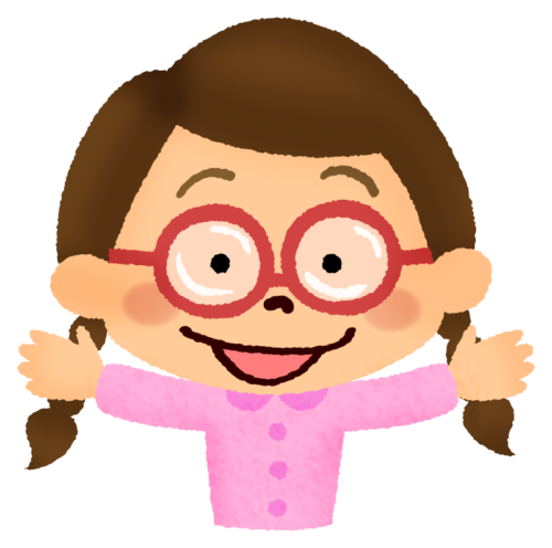 Smiling girl with glasses clipart