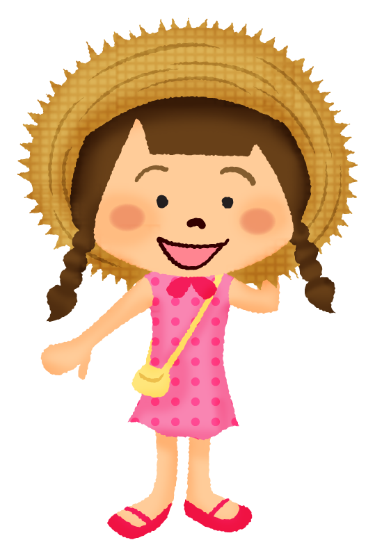 Free Clipart of Girl in straw hat