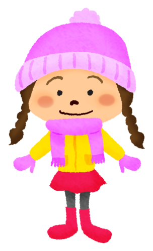 Girl in winter clothes clipart