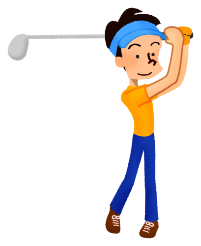 Man playing golf clipart