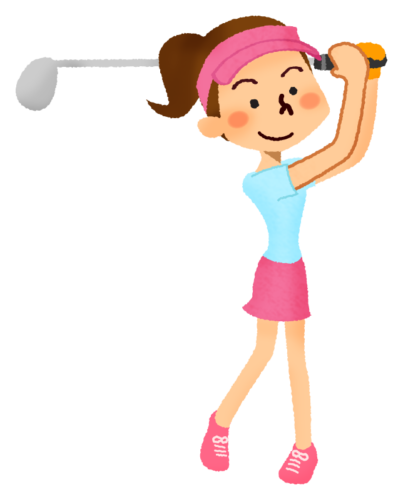 Woman playing golf clipart