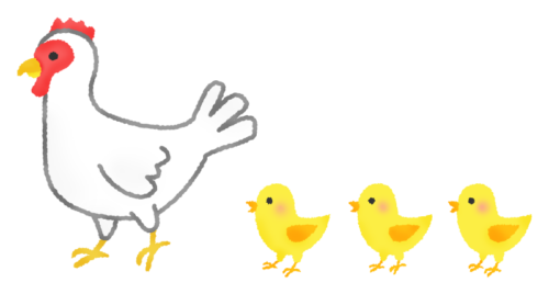 Hen and chicks clipart