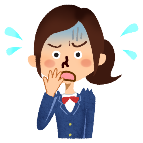 High school student in a big panic (girl) clipart