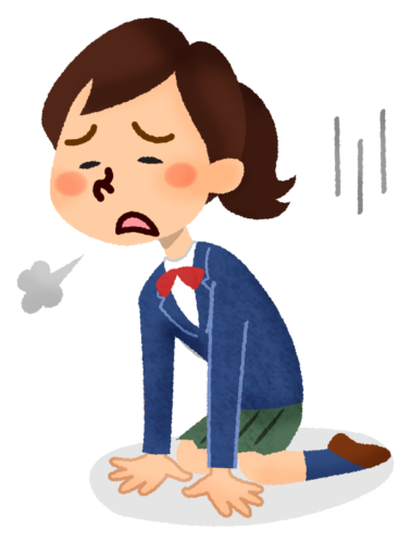 Tired high school student (girl) clipart
