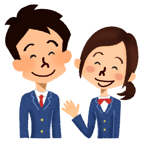 Smiling high school students clipart
