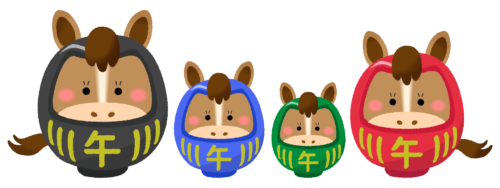 Horse Daruma Family clipart