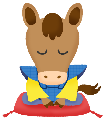 Horse Fukusuke Bowing clipart