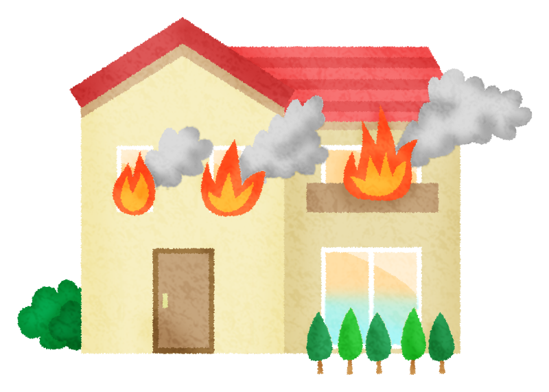 Free Clipart of House on fire