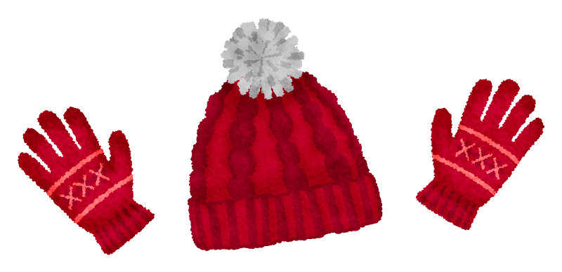 Free Clipart of Knitted gloves and cap