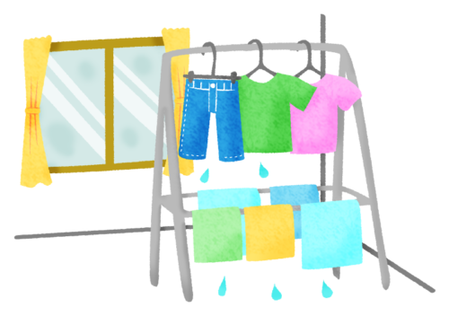 Drying laundry indoors clipart